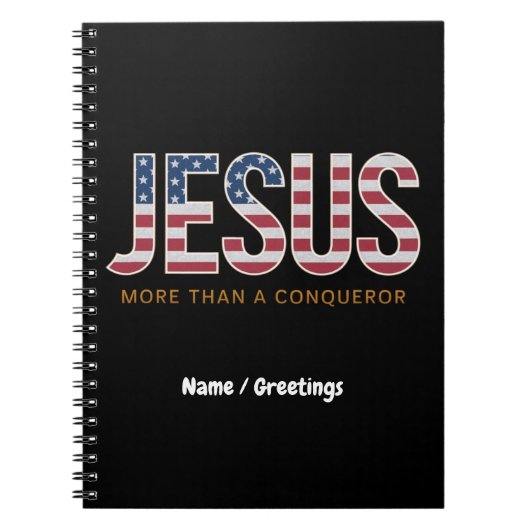 Jezus is meer dan een veroveraar die Christelijk t Notitieboek (Voorkant)