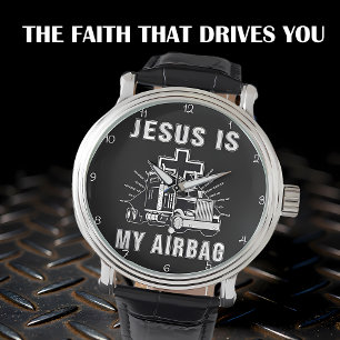 Jezus is Mijn Airbag Horloge