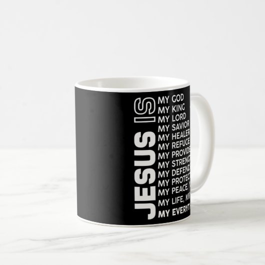Jezus is mijn alles wat Jezus T-Shirt is. Koffiemok (Voorkant rechts)