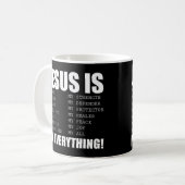 Jezus is mijn alles wat Jezus T-Shirt is. Koffiemok (Voorkant links)