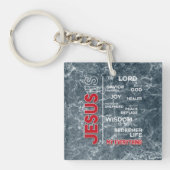 Jezus is mijn 'Alles Word Cloud' Sleutelhanger (voorkant)