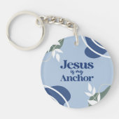 Jezus is mijn Anker Bloemen Christelijke Gift Sleutelhanger (Voorkant)