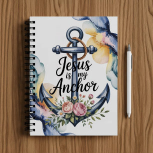 Jezus is mijn anker. Christelijk geloof schrift Notitieboek