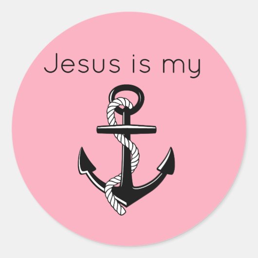 Jezus is mijn anker ronde sticker (Voorkant)