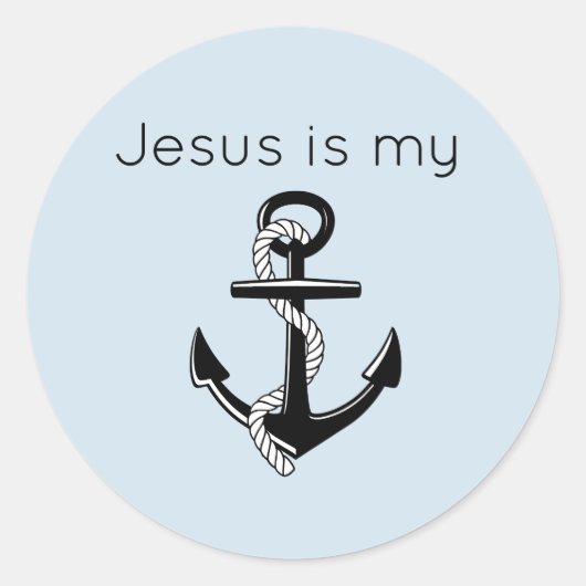 Jezus is mijn anker ronde sticker (Voorkant)