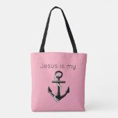 Jezus is mijn anker tote bag (Achterkant)