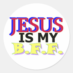 Jezus is mijn B.F.F. Ronde Sticker