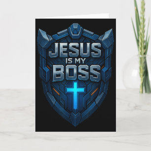 Jezus Is Mijn Baas Christelijk Schild Superheld _3 Kaart