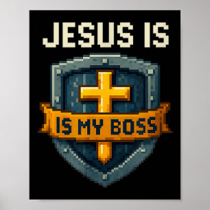 Jezus Is Mijn Baas Christelijk Schild Superheld _4 Poster