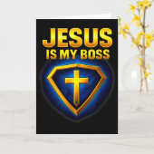 Jezus Is Mijn Baas Christelijk Schild Superheld _5 Kaart (Gele Bloem)