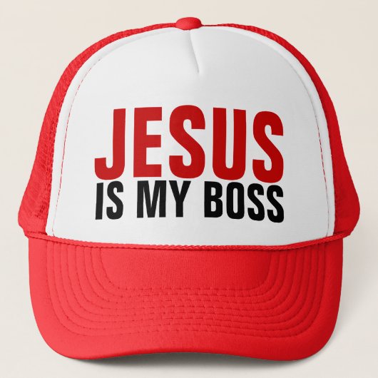 Jezus is mijn baas Trucker Hat Pet (Voorkant)
