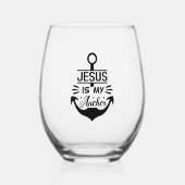 Jezus is mijn belangrijkste Christelijke geloofsno Wijnglas Zonder Voet (Voorkant)