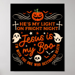 Jezus Is Mijn Boo Christelijke Halloween Geest Pom Poster