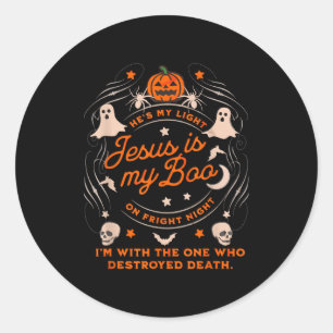 Jezus Is Mijn Boo Soky Christelijk Grappig Hallowe Ronde Sticker