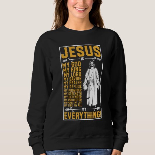 Jezus is mijn Christelijke God Trui (Voorkant)