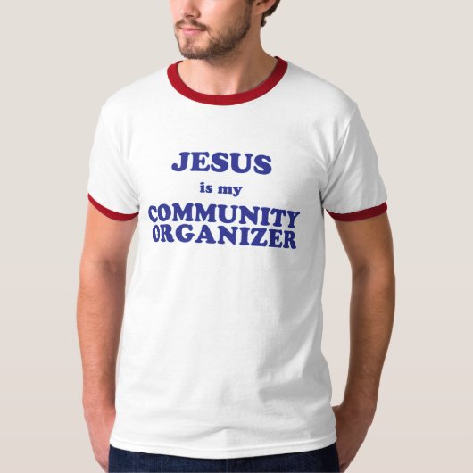 Jezus is mijn Community Organizer T-shirt (Voorkant)
