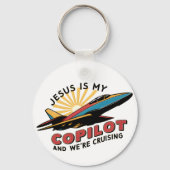 Jezus is mijn copiloot en we varen grappig sleutelhanger (Voorkant)