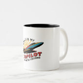 Jezus is mijn copiloot en we varen grappig tweekleurige koffiemok (Voorkant rechts)