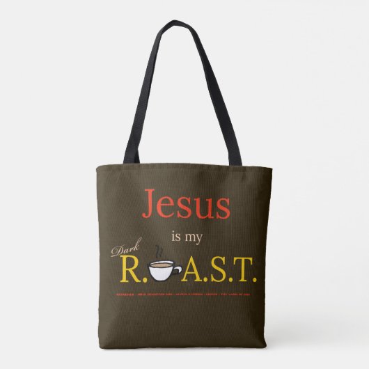Jezus is mijn donkere R.O.A.S.T.-Canvas tas (Achterkant)
