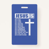 Jezus is mijn enige God Savior Badge (Achterkant)