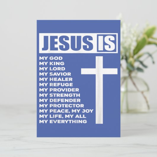 Jezus is mijn enige God Savior Kaart (Staand voorkant)