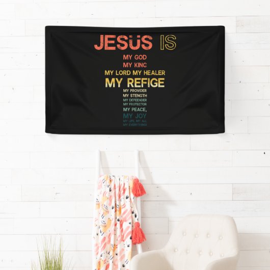 Jezus is mijn enige God Savior Spandoek (Insitu)