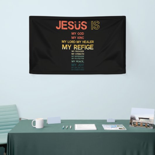 Jezus is mijn enige God Savior Spandoek (Beurs)