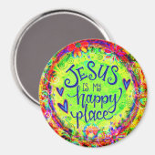 Jezus is mijn Gelukkige Plaats Inspirativiteit Rel Magneet (Voorkant / Achterkant)