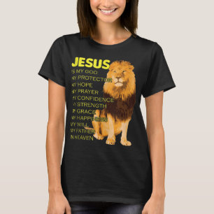 Jezus is mijn god gele leeuw Christelijk van Judah T-shirt