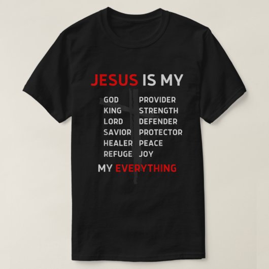 Jezus is mijn God Heer Savior Christelijke C T-shirt (Design voorkant)