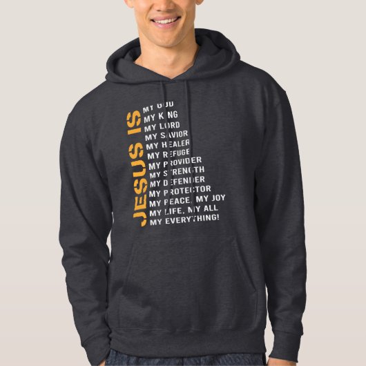 Jezus is mijn God Mannen Hoodies (Voorkant)