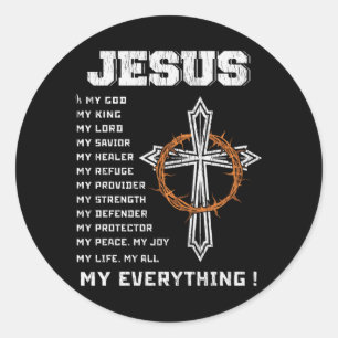 Jezus Is Mijn God Mijn Koning Mijn Heiland Christe Ronde Sticker