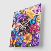 Jezus is mijn Heer en Redder Vierkante Klok (Hoek)