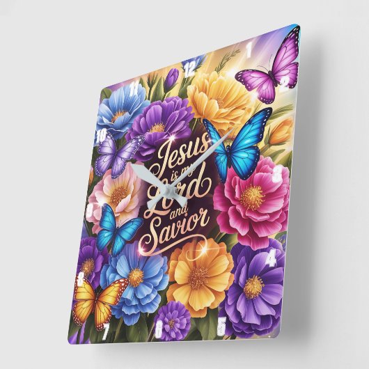 Jezus is mijn Heer en Redder Vierkante Klok (Hoek)