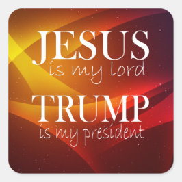 Jezus is mijn Heer Trump is mijn President Vierkante Sticker