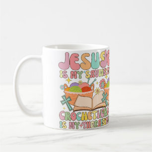 Jezus Is Mijn Heiland Haken Is Mijn Therapie Groov Koffiemok