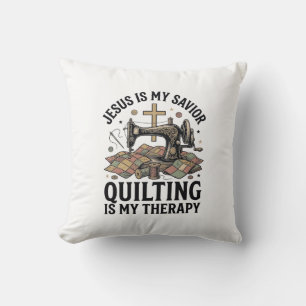 Jezus Is Mijn Heiland Quilten Is Mijn Therapie Kussen
