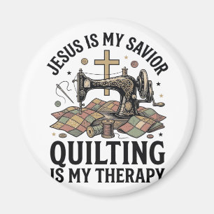 Jezus Is Mijn Heiland Quilten Is Mijn Therapie Magneet