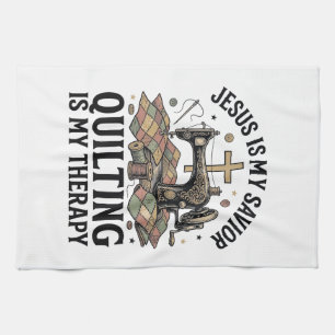 Jezus Is Mijn Heiland Quilten Is Mijn Therapie Theedoek