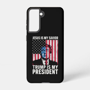 Jezus Is Mijn Heiland Trump Is Mijn President 2024 Samsung Galaxy Hoesje