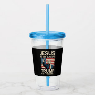 Jezus Is Mijn Heiland Trump Is Mijn President 47 V Acryl Drinkbeker
