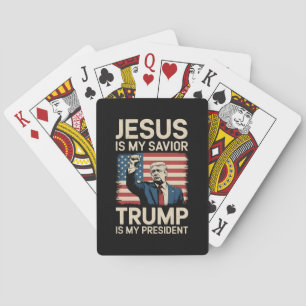 Jezus Is Mijn Heiland Trump Is Mijn President 47 V Pokerkaarten