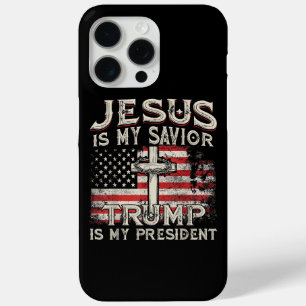 Jezus Is Mijn Heiland Trump Is Mijn President Amer iPhone 15 Pro Max Hoesje