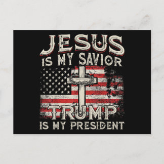 Jezus Is Mijn Heiland Trump Is Mijn President Amer Feestdagenkaart