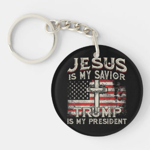 Jezus Is Mijn Heiland Trump Is Mijn President Amer Sleutelhanger