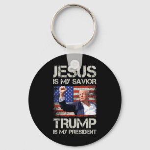 Jezus Is Mijn Heiland Trump Is Mijn President Amer Sleutelhanger