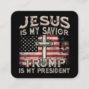 Jezus Is Mijn Heiland Trump Is Mijn President Amer Vierkante Visitekaartje