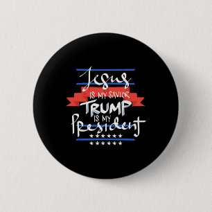 Jezus Is Mijn Heiland Trump Is Mijn President Patr Ronde Button 5,7 Cm