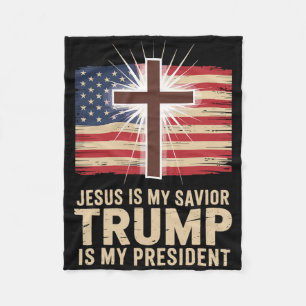 Jezus Is Mijn Heiland Trump Is Mijn President Poli Fleece Deken