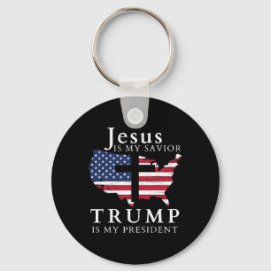Jezus Is Mijn Heiland Trump Is Mijn President Sleutelhanger